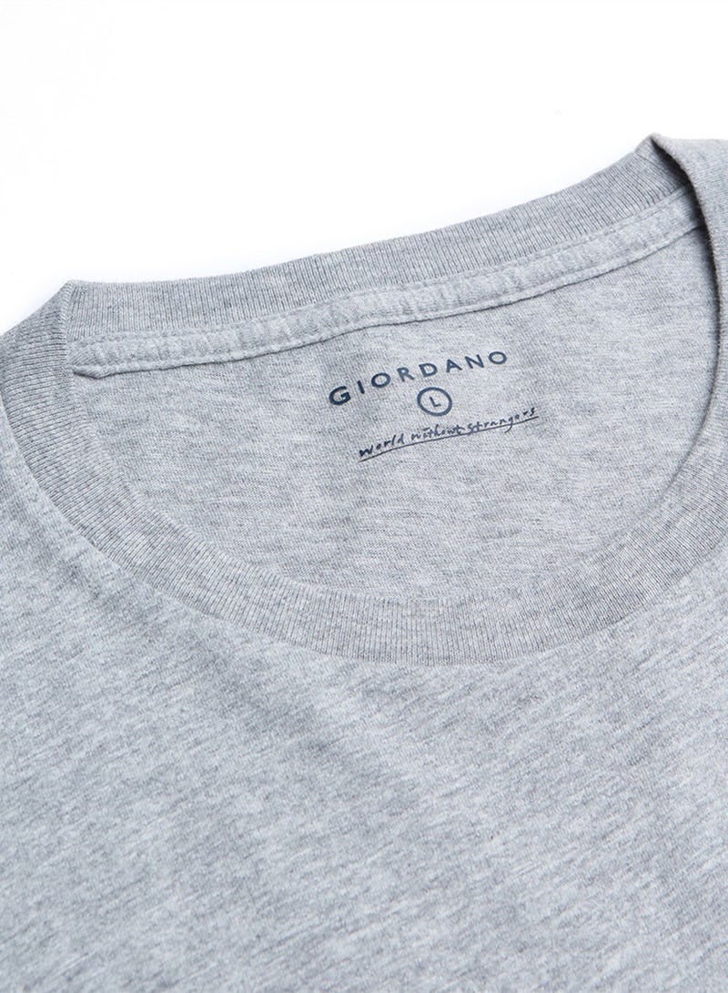 GIORDANO Men’s Slim Cotton Crew Neck Tee 3‑Pack Essentials - Image 4